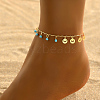 Fashionable Real 18K Gold Plated Brass Tassel Coin Anklet for Women Beach Casual Style AG9636-1
