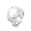 Clear Cubic Zirconia Adjustable Ring RJEW-C050-09P-1