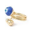 Enamel Round with Evil Eye Finger Rings RJEW-A014-01G-01-2