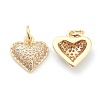 Brass Clear Cubic Zirconia Charms ZIRC-B010-13G-2