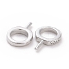 Anti-Tarnish Rhodium Plated 925 Sterling Silver Screw Eye Peg Bails STER-D035-42P-4