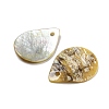 Spray Painted Natural Akoya Shell Pendants BSHE-G034-12D-2