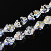Electroplate Transparent Glass Beads Strands X-EGLA-N020-03A-1