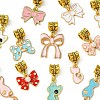 Cat & Bowknot Alloy Enamel Pendants PALLOY-FS00006-3