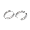 Brass Micro Pave Cubic Zirconia Hoop Earrings EJEW-P259-11P-2