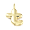 Rack Plating Brass Balloon Letter Pendants KK-C050-01G-T-1