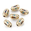 Brass Micro Pave Cubic Zirconia Beadsong-Lasting Plated ZIRC-P089-24A-G01-1