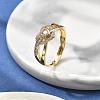 Brass Micro Pave Cubic Zirconia Adjustable Finger Rings for Women RJEW-U032-02G-1