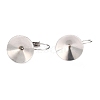 304 Stainless Steel Leverback Earring Settings STAS-B003-08P-1