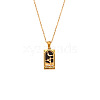 Rhinestone Tarot Card Pendant Necklace with Enamel PW23032742555-1