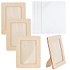 Olycraft 4Pcs Unfinished Natural Wood Photo Frames WOOD-OC0002-55A-1