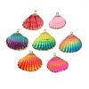 Spray Paint & Electroplate Sea Shell Pendants SSHEL-S262-07-2