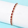 Rectangle Brass Micro Pave Cubic Zirconia Slider Bracelets KK-A305-02G-05-2