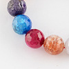 Dyed Natural Multi-Color Agate Beads Strands G-R177-6mm-07-01-1