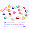 SUPERFINDINGS Resin & Wood Stud Earrings EJEW-FH0001-02-4