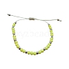 Glass & Brass Round Beads Braided Bead Bracelets RD6595-15-1