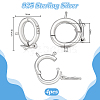 4Pcs 925 Sterling Silver Twister Clasps STER-PH0004-33-2