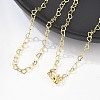 Brass Heart Link Chains Necklace for Women NJEW-P265-39G-3