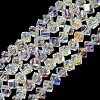 Electroplate Transparent Glass Beads Strands GL-CBA7A17-01A-15-1