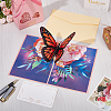 3D Butterfly Pop Up Paper Greeting Card AJEW-WH0038-31-4