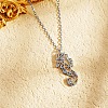 Non-Tarnish Stainless Steel Origami Seahorse Pendant Necklace RP6036-2-1