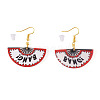 1 Pairs Acrylic Fan Dangle Earrings EJEW-TADJ0001-01-1