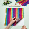 CRASPIRE 7 Sheets Waterproof PET Rainbow Gradient Color Stickers DIY-CP0007-13-3