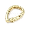 Brass Micro Pave Clear Cubic Zirconia Spring Gate Rings KK-M293-52G-2