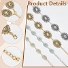 4Pcs 4 Styles Zinc Alloy with Resin Synthetic Turquoise Oval Link Waist Belly Chains AJEW-PH0009-01-3