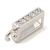 Rack Plating Brass Micro Pave Clear Cubic Zirconia Rectangle Pendant Bails KK-Q781-14P-2