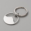 Round Ring with Mountain 304 Stainless Steel Pendant Keychain KEYC-WH0027-109P-2