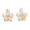 Rack Plating Brass Cubic Zirconia Charms X-ZIRC-C026-12LG-1