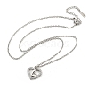 304 Stainless Steel Crystal Rhinestone Heart Pendant Cable Chain Necklaces for Women NJEW-Z056-01C-P-4