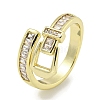 Brass Micro Pave Cubic Zirconia Cuff Ring RJEW-E296-02G-1