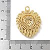 Rack Plating Brass Micro Pave Clear Cubic Zirconia Pendants KK-G515-66G-01-3