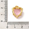 Golden Brass Micro Pave Cubic Zirconia Pendants KK-C072-37G-03-3