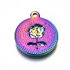 Rainbow Color Alloy Pendants PALLOY-S180-190-NR-3