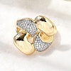 Brass Micro Pave Clear Cubic Zirconia Cuff Rings for Women RJEW-H262-01G-1