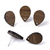 Walnut Wood Stud Earring Findings LS-X-MAK-N033-007-1