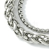 Alloy Wheat Chain & Box Chain Bracelets for Women Men BJEW-C069-01A-P-2