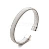 304 Stainless Steel Flat Snake Chains Shape Open Cuff Bangle for Women BJEW-C0033-05-2