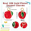 Beebeecraft 4Pcs Brass Enamel Charms KK-BBC0010-01-2