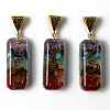 Rectangle Epoxy Resin Big Pendants X-G-R478-20-1