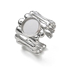 304 Stainless Steel Cuff Ring Components SA-CBA37BC-18B-P-1