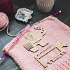 BENECREAT 1 Set Elephant Shape  Wooden Knitting Needle Gauge & Yarn Wrap Guide Board DIY-BC0006-94-5