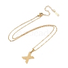 Ion Plating(IP) Initial Letter 304 Stainless Steel Pendant Necklaces NJEW-M199-01G-X-3
