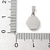 Ion Plating(IP) 304 Stainless Steel Micro Pave Cubic Zirconia Pendants STAS-Z107-02P-05-3