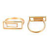 Natural Shell Rectangle Finger Ring RJEW-N039-01-3