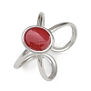 Oval 304 Stainless Steel Enamel Cuff Rings for Women RJEW-G355-03P-02-4