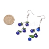 Spray Painted Crackle Glass Beads & Natural Diopside Chip Beads Dangle Earrings EJEW-JE06289-01-3